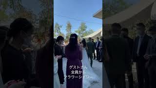 岡山市北区　結婚式　ゲスト全員から　フラワーシャワー