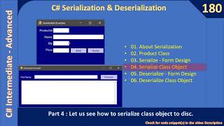 C# Serialization | Part 4 - Serialize Class Object | C# Advanced #180