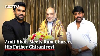 Amit Shah Meets Ram Charan, Chiranjeevi After Naatu Naatu Oscars Win