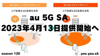 au 5G SA2023年4月13日提供開始