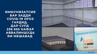 ИММУНИЗАТСИЯ БАР ЗАДДИ COVID-19 ОҒОЗ ГАРДИД. ДАР СУҒД 236  655 НАФАР АВВАЛИНШУДА ЭМ МЕШАВАД