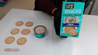 READY-TO-EAT Snacks Kit BOX Review (Clover Leaf Chicken Salad \u0026 Crackers)