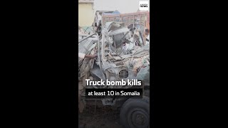 Scenes at the site of suicide truck bomb blast in central Somalia