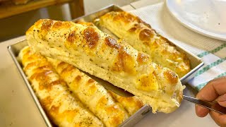 Here's How to Make Soft and Fluffy Long Bread. Similar to Long Pizza.