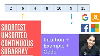 Leetcode 581. Shortest Unsorted Continuous Subarray || Intuition + Example + Code