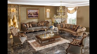 Elegant Wooden Silver Classic Living Room.