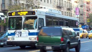 Manhattan Bus Action: M2, M7, M18 and M116 at 7th Avenue- W116th Street [HD]