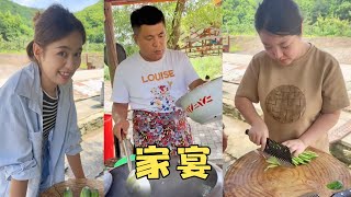 今天家宴，猪肉炖豆角、糖醋排骨。这几个小子太难搞定了！【东北村花】