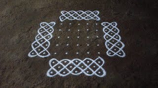 9 x 5 dots traditional beginners kambi kolam | simple sikku kolam | SathyaSelva Arts