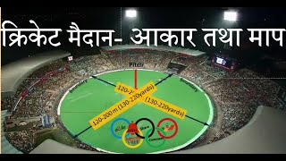 Cricket Ground Dimensions (Hindi), field measurement | क्रिकेट ग्राउंड का आकार (ICCनिर्धारित माप)