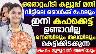 കഫക്കെട്ട് മാറാൻ ഇനി ഒരു പിടി കല്ലുപ്പ് മതി | kafakkett maran malayalam |Dr Gopika |Arogya malayalam