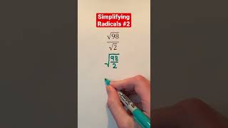 Simplifying Radicals #2 #Shorts #algebra #math #maths #mathematics #education #learn #lesson #howto