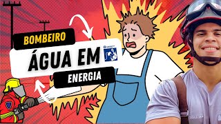 Bombeiros jogam água em rede elétrica: Perigo: Explicação de água em incêndio classe C.