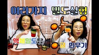 밀도실험2 액체탑 쌓기 + 귤띄우기