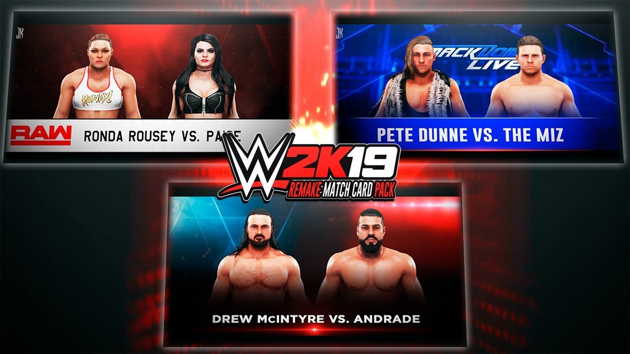 WWE2K19 MATCH CARD REMAKE PACK(Raw,SmackDown Live And Original Game MC ...