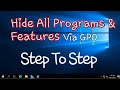 Hide All Program And Feature Via GPO | Windows Server 2016 | Bangla UJJALs  Tech