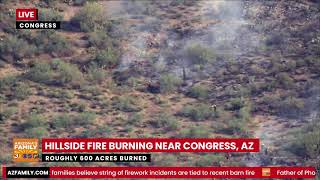 LIVE AERIALS: Hillside Fire burns roughly 600 acres near Congress