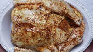 Bourbon Molasses Whole-Grilled Chicken