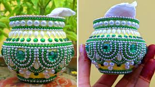 DIY | Kalash Decoration for Janmashtami | Kalash for Laddu Gopal | Matki decoration| Crafty Arzoo