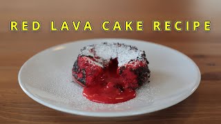 Delicious Lava Cake Recipe with Molten Red Lava. Inspired by the Iceland Eruption in Geldingadalur