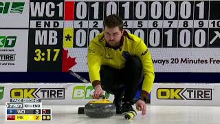 #AGITopShots - 2023 Tim Hortons Brier - Manitoba's Matt Dunstone raise double in 10th end