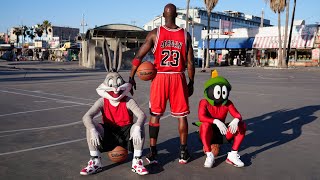 Michael Jordan, Bugs Bunny \u0026 Marvin Martian 3v3 in Real Life [Space Jam 90’s]