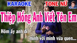 Karaoke Thiệp Hồng Anh Viết Tên Em Tone Nữ Nhạc Sống gia huy beat
