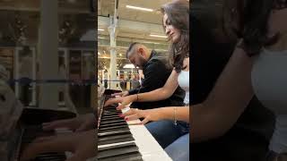 When two friends play Einaudi at the public piano #shorts #einaudi