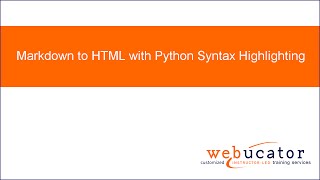 Markdown to HTML with Python Syntax Highlighting