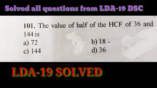 The value of half of 36 and 144 is||LDA-19 solved question