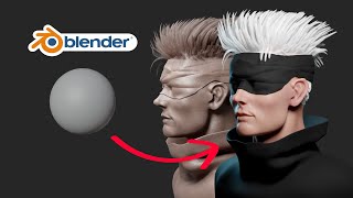 Satoru Gojo | Jujutsu Kaisen | 3D sculpt timelapse | Blender