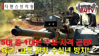 육군, 고장난 K-1전차 수십년 방치! 5대 중 1대는 주포사격 곤란!