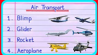 20 Air Transport Name | Air Transport | Transport Name | means of transport | transport