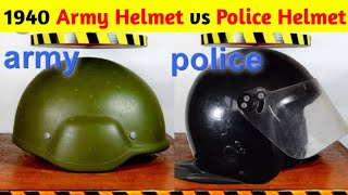 💥 Hydraulic press Army Helmet 1940 vs Police Helmet who will win?#shorts#facts#viral@RAHMANFACTS