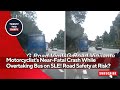 Motorcyclist's Near-Fatal Crash While Overtaking Bus on SLE! Road Safety at Risk?