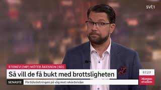Märta Stenevi vill dalta med kriminella - Jimmie Åkesson vinner debatt i Morgonstudion