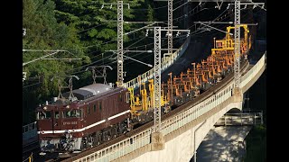 長野工臨返空　朝陽が差す立場川橋梁にて