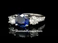 Tiffany & Co. 2.27tcw Three Stone Sapphire & Diamond Engagement Ring