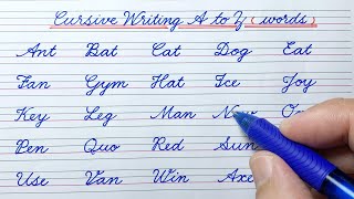 Cursive writing a to z (words) | Cursive writing abcd | Cursive handwriting practice | Cursive abcd