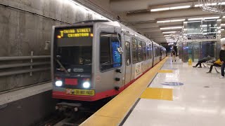 Breda in the Central Subway! SF Muni Breda LRV3 1493 on Route T Third Street - 2-Car Train 1493+1448