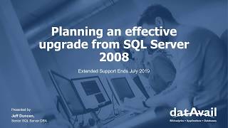 Planning an Effective Upgrade from SQL Server 2008
