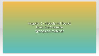 Angular 2 - Module not found: Error: Can't resolve '@angular/material'