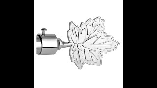 wskart Steel Chrome Finish Leaf Design Curtain Brackets Set Curtain Finials Set  F579#wskart