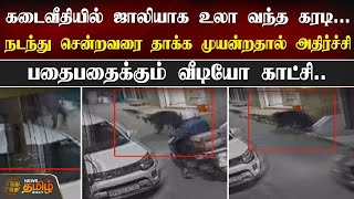 கடைவீதியில் ஜாலியாக உலா வந்த கரடி..நடந்து சென்றவரை தாக்க முயன்றதால் அதிர்ச்சி | Bear | Nilgiris