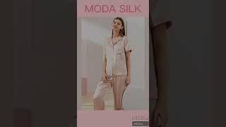 ModaSilk 19Momme Chic Piping Short Sleeve Silk Pajamas