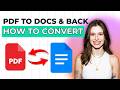 Convert PDFs to Google Docs and Back [2026 Full Guide]