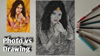 Realistic Drawing | Human Figure Drawing | Woman Face Drawing | Curly Hair | Artist Utpalendu Mani