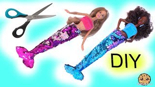 DIY Color Change Glam Barbie Doll Mermaid Tails ! No Sew  Craft