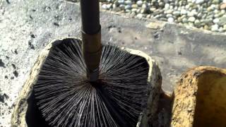 cleaning chimney for the woodstove , easy ! ( schoorsteenvegen )