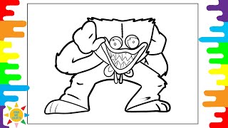 Huggy Wuggy Coloring Page |  Poppy Playtime Coloring | Electro-Light - Symbolism [NCS Release]